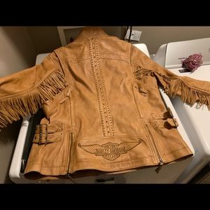 Ladies leather coat with fringes -Harley Davidson